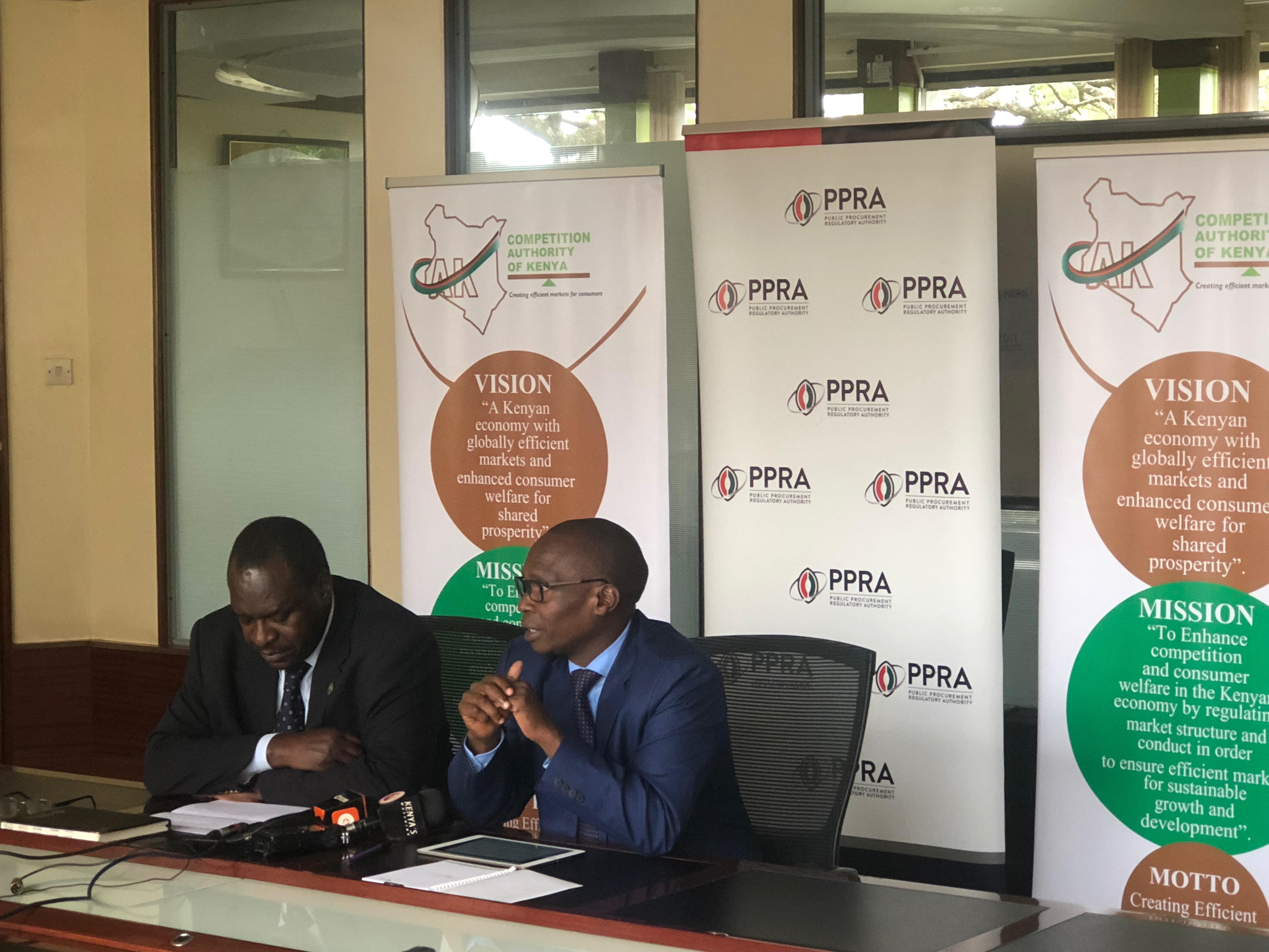 MoU signing between the Competition Authority of Kenya (CAK) and Public Procurement Regulatory Authority (PPRA) – June 2018