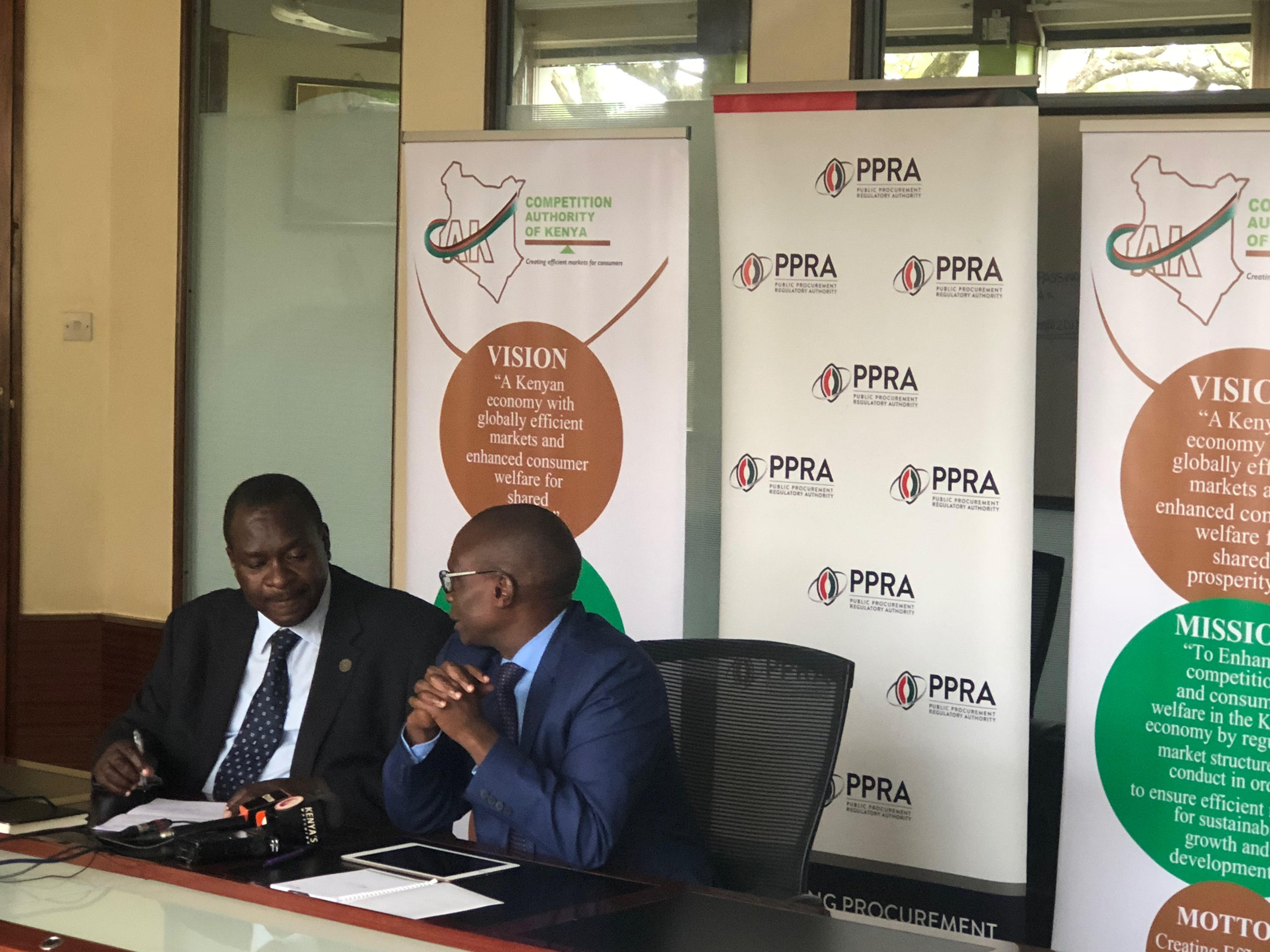 MoU signing between the Competition Authority of Kenya (CAK) and Public Procurement Regulatory Authority (PPRA) – June 2018